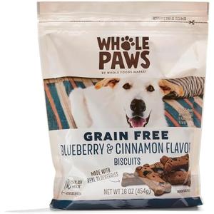3 x Whole Paws, Grain-Free Dog Biscuit Treats, Blueberry & Cinnamon Flavor, 16 Ounce (EXP 03/10/27)