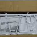 2 Pack Pots and Pans Organizer Under Cabinet, 21.6" Deep Pull Out Pot Lid Organizer Holder with Guardrail Adhesive Pot and Pan Holder Rack with 10 Adjustable Dividers(White)