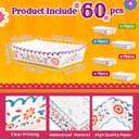 Mexican Taco Nights Food Trays - 60Pcs Mexican Flowers Wavy Edge Unassembled Tray Nacho Snack Candy Holder Disposable Paper Plate Holiday Birthday Carnival Party Supplies Food Container