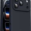 Supdeal Liquid Silicone Case for iPhone 17 Pro Max - [Camera All-Round Protection] [Soft Microfiber Lining Anti-Scratch] 4 Layer Full Covered Shockproof Gel Rubber Phone Case Cover, 6.9", Black