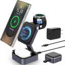 3 in 1 Charging Station for Samsung, Foldable Wireless Charger Station, Travel Magnetic Fast Charger Stand for Galaxy S26-S21/Z Fold/Flip Series, Galaxy Watch Ultra/8-5 & Galaxy Buds Pro/3/2 Series