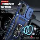 LeYi for Motorola Moto G-5G-2024 Case: Moto G 2024 Case with Slide Camera Cover, [Military-Grade] Shockproof Protection Moto G 2024 Phone case, Magnetic Stand Funda para Moto G5G 2024, Navy Blue