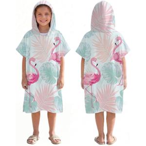 Quick Dry Surf Poncho Changing Towel Robe Hoodie for Kids,Swimming Beach Surfing Diving Home Hot Springs Bathing（Kid-S）