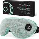 YoanYouth Heated Eye Mask for Dry Eyes, FSA Eligible HSA, Cordless Warm Compress for Eyes, Light Blocking Eye Heating Pad, Styes, Sleep, Cover Washable, Rechargeable, Light Blue