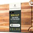 Teak Wood Cutting Board 17inch Wooden Chopping Board Bamboo High-end Mother Gifts Best Mama Mommy Christmas Xmas Birthday Law Step Stepmom Stepmother Have Everything Good Unique Present XL