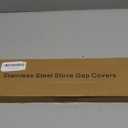 Stove Gap Covers Stainless Steel 2 Pack, Stove Gap Filler, Oven Gap Filler, Range Trim Kit, Stove Guards for Counter Side Gap Kitchen, Adjustable Length 13.8" to 27.5" - Black