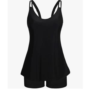 Tankini Swimsuits for Women Tummy Control Two Piece Bathing Suits Flowy Swim Tops with Boy Shorts, 16W