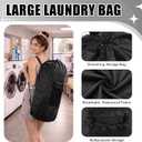 2 Pcs Black Backpack Laundry Bag and Caddy Portable Set Dorm Room Laundry Backpack Shower Caddy Basket Hooks for College Dorm Room Travel Laundromat Apartment