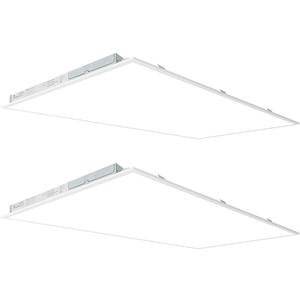2x4 LED Flat Panel Light, 60W/50W/40W/30W/25W Adjustable, 5000K/4000K/3500K Selectable, 6600LM 0-10V Dimmable Drop Ceiling Lights, 100-277V ETL-Listed, 2-Pack