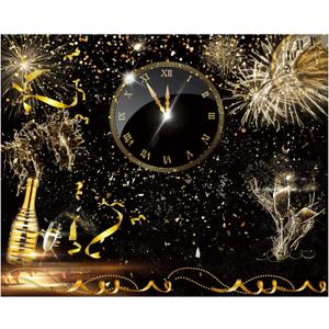 YYNXSY 10X8FT Happy New Year Backdrop Black and Gold Photography Background Cheers to The New Year Count Down Eve Party Backdrop Decoration Supplies Photo Booth Props YY-11503