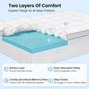 King Size Dual Layer 4 Inch Memory Foam Mattress Topper, 2 Inch Gel Memory Foam and 2 Inch Pillow Top Mattress Pad Cover, Thick Soft Bed Topper Medium Support for Back Pain, White