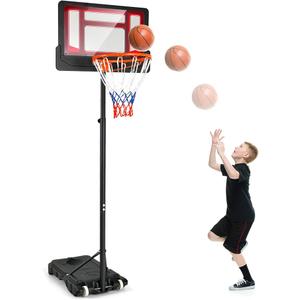 Children's Basketball Hoop Adjustable Height from 110 to 190 cm Outdoor Basketball Hoop Small Toys for Children of 3, 4, 5, 6, 7, 8 Years Old Birthday Gift for Christmas