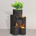 Greyhoo Indoor Water Fountain 3 Tier Column Tabletop Fountain Relaxation Min Waterfall for Room Decoration