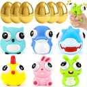 Gralima 6 Pack Jumbo 4" Golden Easter Eggs Fillers with Popping Eyes Fidget Toys, Easter Basket Stuffers Stress Relief Toys for Kids, Easter Eggs Hunt Party Favors Classroom Prizes