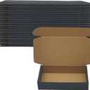 10x6x2 inch Black Shipping Boxes Pack of 20, Corrugated Cardboard Boxes for Small Business Mailing & Packaging Ideal for Birthday Wedding Party Books Gifts ClothesNeatly Folded for Easy Storage