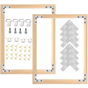 2 Set 16"X 20" DIY Wood Canvas Stretcher Bars,Removable Canvas Frames Kit,Lightweight Sturdy Stretcher Frames for Oil Painting,Diamond Painting,Canvas Painting and Needlepoint Embroidery (16in*20in)