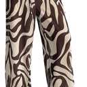 SHENHE Women's Zebra Print Swimsuit Cover Up Pants Wide Leg Baggy Beach Bathing Suit Coverups, Small 