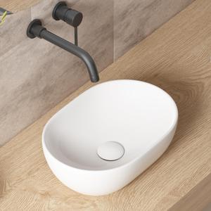 Small Bathroom Vessel Sink, OCEALAGOON 15 x 10 Oval Bathroom Sink Bowls Above Counter, Porcelain Ceramic White Vessel Sink for Bathroom, Modern Countertop Sink, Vanity Sink Lavatory Art Wash Basin