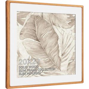 20x20 Picture Frame, Puzzle Frame for Wall, Wood Frame Brown Picture Frame for 20 x 20 Square Picture Poster Photo, Wood Gallery Poster Frame, 20x20, Brown