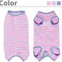 Dog Recovery Suit Post Surgery Shirt for Puppy, Wound Protective Clothes for Little Animals(Pink Blue Stripe-l) (L)
