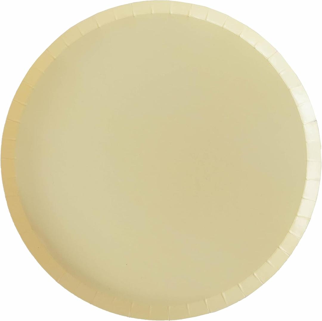 Jollity & Co Shade Dinner Plates - Lemon Yellow Paper Plates - Pack of 8 Cake Plates Disposable - Party Plates for Baby Showers, Anniversaries, Summer Parties, Birthday Decorations, and more