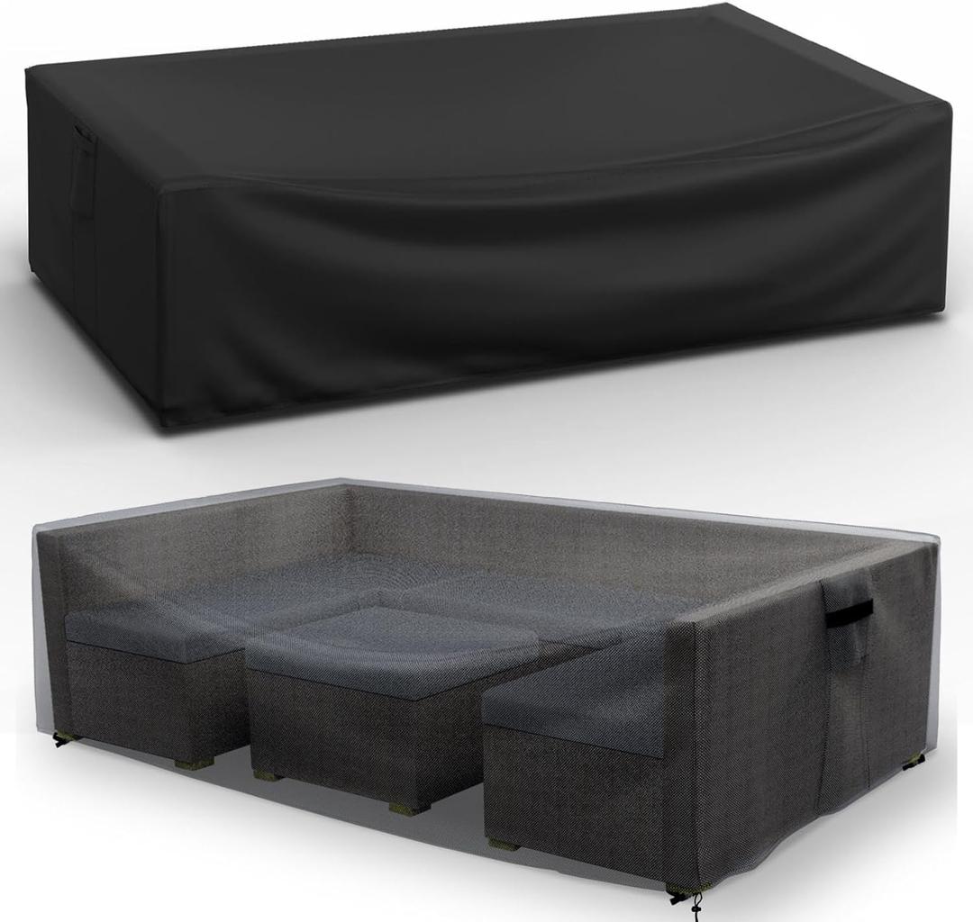Patio Furniture Covers Waterproof for Coffee Table Cover, Heavy Duty Durable Rectangular Outdoor Coffee Table Cover, 48L x 28Wx 13H inches, Black