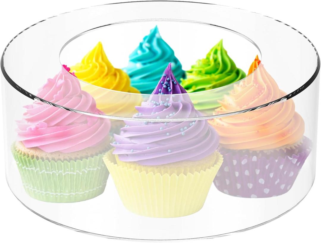 Acrylic Fillable Cake Stand Cake Riser Cake Tier, Transparent Round Cylinder Display Riser Display Box, Wedding Cake Stand Cylinder Stand for Party Birthday (10 inch)