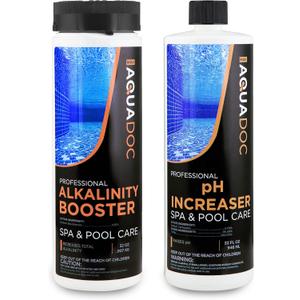 AquaDoc Spa Alkalinity Increaser and pH Increaser for Hot Tub Bundle - Includes 32oz pH Up and 32oz Alkalinity Up for Hot Tub - Spa Chemicals to Help Balance Water - Made in USA