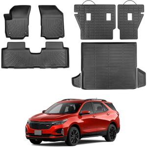 for Chevy Equinox/Gmc Terrain 2024-2018 Floor Mats Cargo Liner Trunk Carpet All Weather TPE Rubber Anti-Slip Tech Mats for Chevrolet Equinox/Gmc Terrain 2023 2022 2021 2020 2019 Automotive Accessories