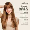 MY-LADY Human Hair Toppers for Women Real Human Hair with Bangs Thin 7 * 13CM Silk Base with Lace Clip in Remy Hairpieces 150% Density 10 Inch Ash Blonde & Bleach Blonde