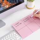 Desktop Glass Board with Stand Dry Erase Board Easel for Desk Reusable Desk Whiteboard (Pink)