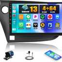 [4+64G] Android 13 Car Stereo for Honda Insight 2009-2014 with Wireless Carplay&Android Auto,9 Inch Car Radio with Mirror Link Bluetooth FM/RDS WiFi GPS EQ DSP SWC+Backup Camera
