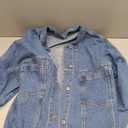 Sidefeel Women's Denim Jackets Casual Long Sleeve Oversized Fall Outfits Jean Jacket (Blue, XXL)