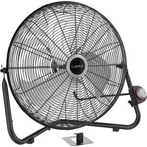 Lasko 20" Black High Velocity Wall Mount Fan with Pivoting Head - 3 Speeds, Ideal Wall Mount Fan or Floor Fans for Home, Garage, Attic, 2264QM
