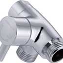 GPromise Solid Metal Shower Arm Diverter for Hand Held Showerhead and Fixed Spray Head, G 1/2 3Way Bathroom Universal Diverter System Replacement Part (Chrome)