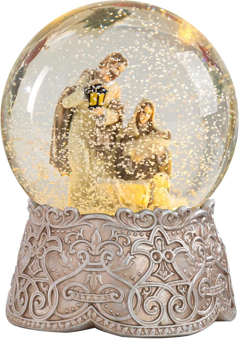 Christmas Snow Globe, Nativity Musical Snow Globe Color Change Battery Operated Lighted Tabletop for Kids' Gift, Christmas Home Dcor