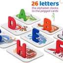 LiKee Alphabet Flash Cards Wooden Letter Puzzle ABC Sight Words Matching Games Counting Board Preschool Educational Montessori Toys for Toddlers Boys Girls 3+ Years (36 Cards& 37 Wood Pieces)