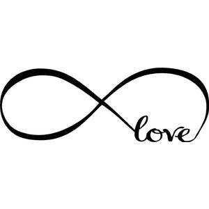 Wall Stickers Bedroom Decor Infinity Symbol Word Love Vinyl Art Decal (12'' X 33'', Black)