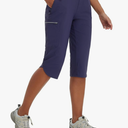 baleaf Women's 17'' Capri Pants Lighweight Cargo Capris Quick Dry Zipper Pockets Hiking Biking Casual Outdoor, 2XL