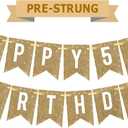 Netnology Pre-Strung Gold Happy 50th Birthday Banner Decorations,12 ft No DIY Gold Glitter 50th Birthday Party Banner Sign Decor for Women Men Girl Boy Party Supplies