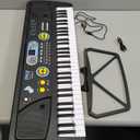 Pyle Electric Keyboard Piano 61 Keys - Portable Digital Musical Karaoke Piano Keyboard -10 Rhythms 16 Tones, Stereo Speakers, Rechargeable Battery - Wired Microphone - Beginners Kids Adult