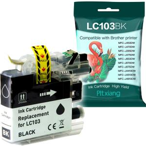 LC103BK XL Cartridge Compatible with Brother LC-103 Black Ink Cartridge for MFC-J450DW J470DW J285DW J475DW J650DW J870DW J875DW J4410DW J4510DW J4610DW Printers | High-Yield 600 Page Black