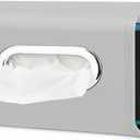 Lucrum Car Tissue Holder - Extra Large Tissue Holder for Car Seat Back - PU Leather Dispenser Fits for Regular Size Napkins Box - Pearl Grey