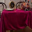 SoarDream Burgundy Velvet Tablecloth 60x102 Inch Soft Rectangular Table Overlay for Christmas Cake Table Holiday Dinner Decor