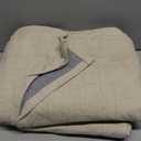 100% Blackout Curtains 84 Inch Length 2 Panels Set for Living Room, Back Tab Linen Textured Light Blocking Room Darkening Energy Saving Thermal Insulated Drapes for Bedroom (W52xL84, Beige)