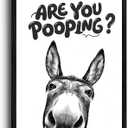 Framed Bathroom Picture Wall Decor, Black and White Donkey Wall Art, Waterproof Black Framed Animals Abstract Prints for Restroom Decoration for Restroom Decoration 12x16 inch (Black Framed Donkey, 12'' x16'')