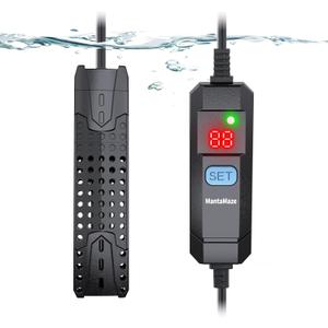 Submersible Aquarium Heater 25W/50W/75W/100W for 1-25 Gallon Fish Tank Heater with Intelligent Leaving Water Automatica Stop Heating System & Overheating Protection, for Fresh & Salt Water
