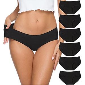 Altheanray Womens Underwear Cotton Underwear for Women Seamless Hipster Bikini Briefs Panties 6 Pack, Size Medium