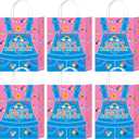 KMZFPYJ Girls Party Gift Bags, 24 Pack Enlightened Teacher Paper Favor Bags with Handles, Cartoon English Teachers Decor Supplies, Double Sided Printed for Baby Shower Girl Birthday Party Favors