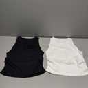 OQQ Women's 2 Piece Tank Tops Crew Neck Sleeveless Basic Stretch Casusal Yoga Crop Camis, Size Large 